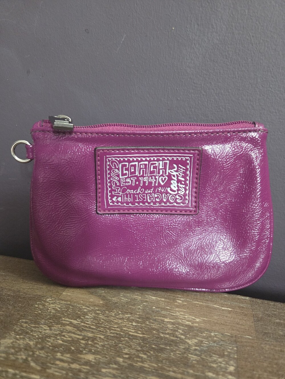 Y2k Coach Patent Poppy Collection Pouch